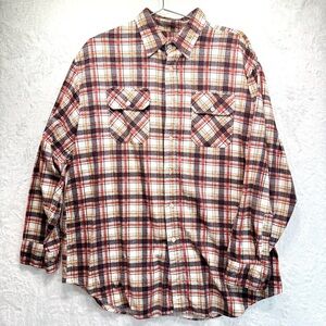 Network Heavy Plaid Men’s Flannel Button Front Work Chore Shirt Unisex Utility